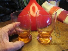 2) Ancien Verre à Vin Marron Bar à Vin Apéritif Travail Souffleur Maitre Verrier