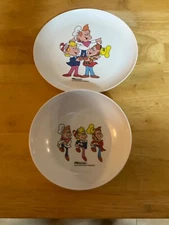 1984 vintage Kellogg’s Rice Krispies Snap, Crackle, Pop plate and bowl