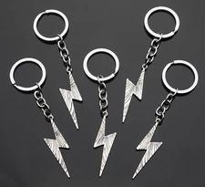 5x PCS Lot - Lightning Bolt Electric Shock Pendant Charm Keychain Key Chain Gift
