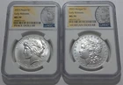 2023 $1 SILVER Peace & Morgan Dollar 2 Coin Set NGC MS70 Early Release