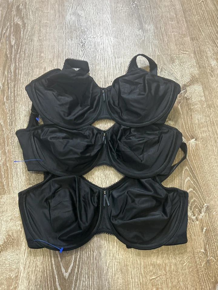 Sujetador Wacoal 32DDD Negro Belleza Básica Figura Completa Con Aros 855192 Lote de 3 Usado en Excelente Condición Foto 2 de 4