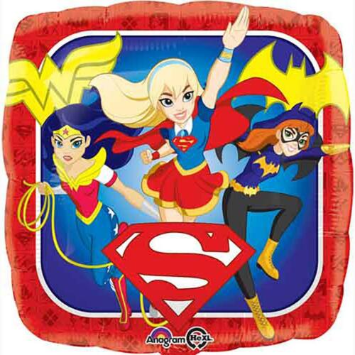 DC Super Hero Girls 18" Square Foil Mylar Balloon Birthday Party Supplies New - Picture 1 of 1