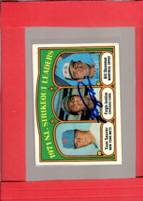 1972 Topps JSA Autographs Fergie Jenkins, Bill Stoneman -  /Tom Seaver  ID:57048