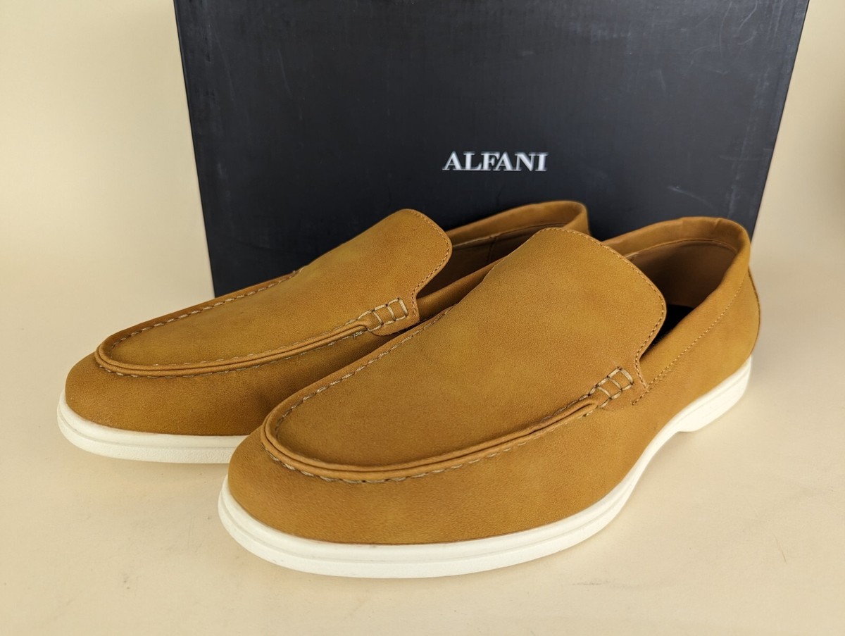 Alfani Porter Casual Loafer Flats Mens 9 M Tan Faux Leather  display picture 1