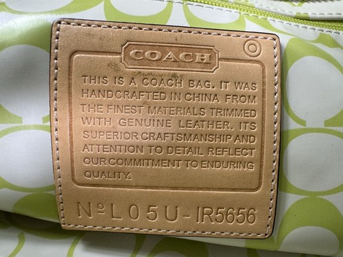 Bolso de hombro Coach A05M-1894 Chartreuse marrón de nailon - Imagen 9 de 10