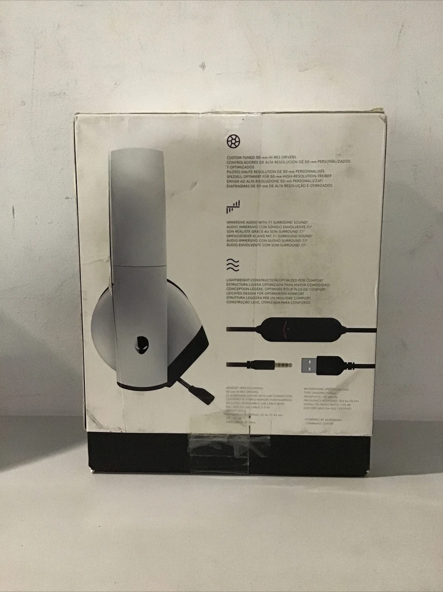 Alienware 7.1 PC Gaming Headset AW510H Light 50mm Hi Res Drivers