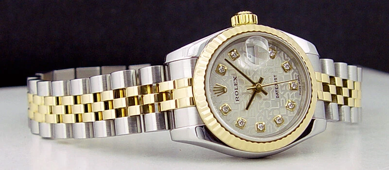 Rolex Damen DateJust Gold SS Silber Jubil um Diamant Zifferblatt 179173 SANT B