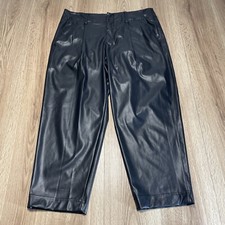 A New Day Black Faux Leather Pants Size 16
