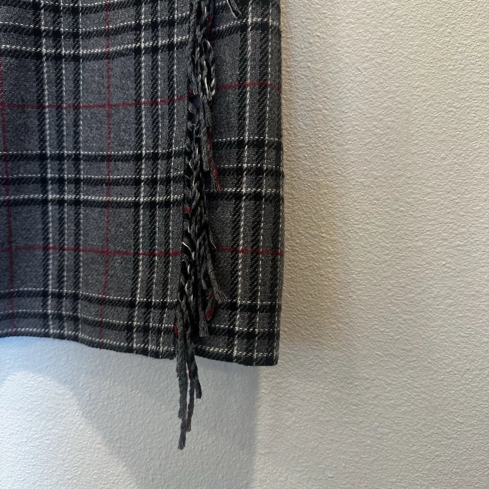 De Colección Sag Harbor, Falda de Lana para Mujer 10/Gris, Negro y Rojo a Cuadros Foto 3 de 4