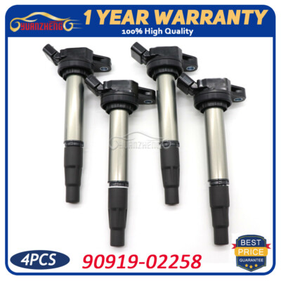 4pcs Ignition Coil 90919-02258 For Toyota Corolla Auris Avensis Prius Lexus CT