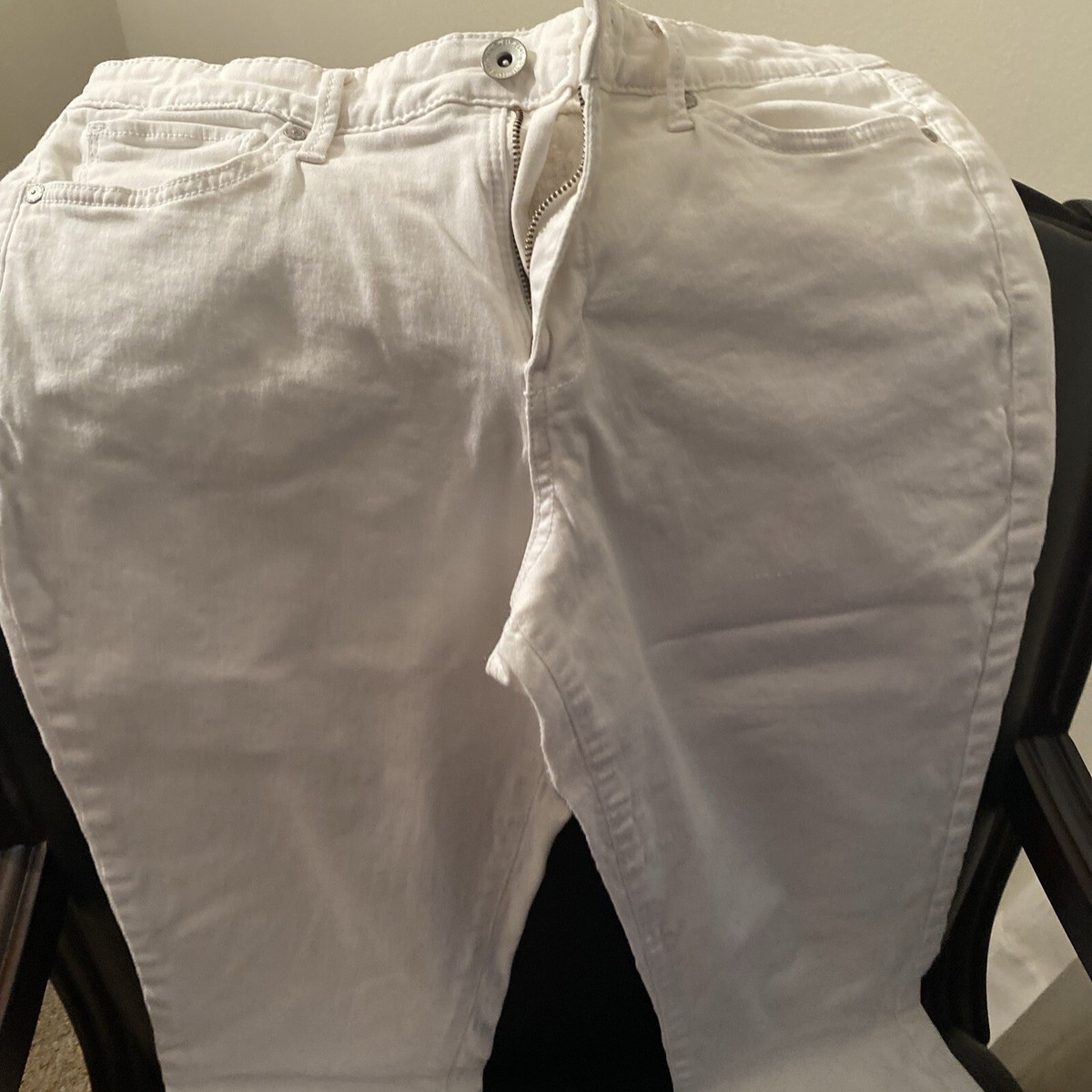 coupe cigarette Nine West Woman White Coupe Cigarette Fit Skinny Leg Jeans Size 14/32
