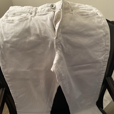 Nine West Woman White Coupe Cigarette Fit Skinny Leg Jeans Size 14/32