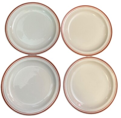 Kun-Lun China Burnt Orange Rim/Off White & Beige - 7.25  SALAD / BREAD PLATE