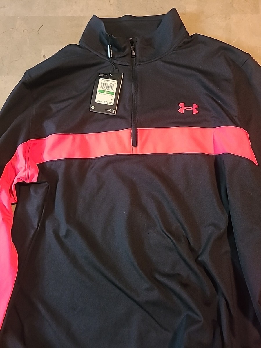 Under Armour Storm Midlayer 1/2 Zip Golf Pullover - Black/Radio Red Under Armour Storm Midlayer 1/2 Zip Golf Pullover - Black/Radio Red