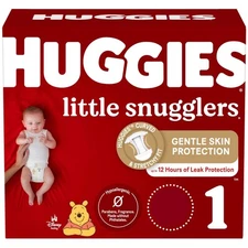 Huggies Little Snugglers Baby Diapers, Size 1 - 210 Count