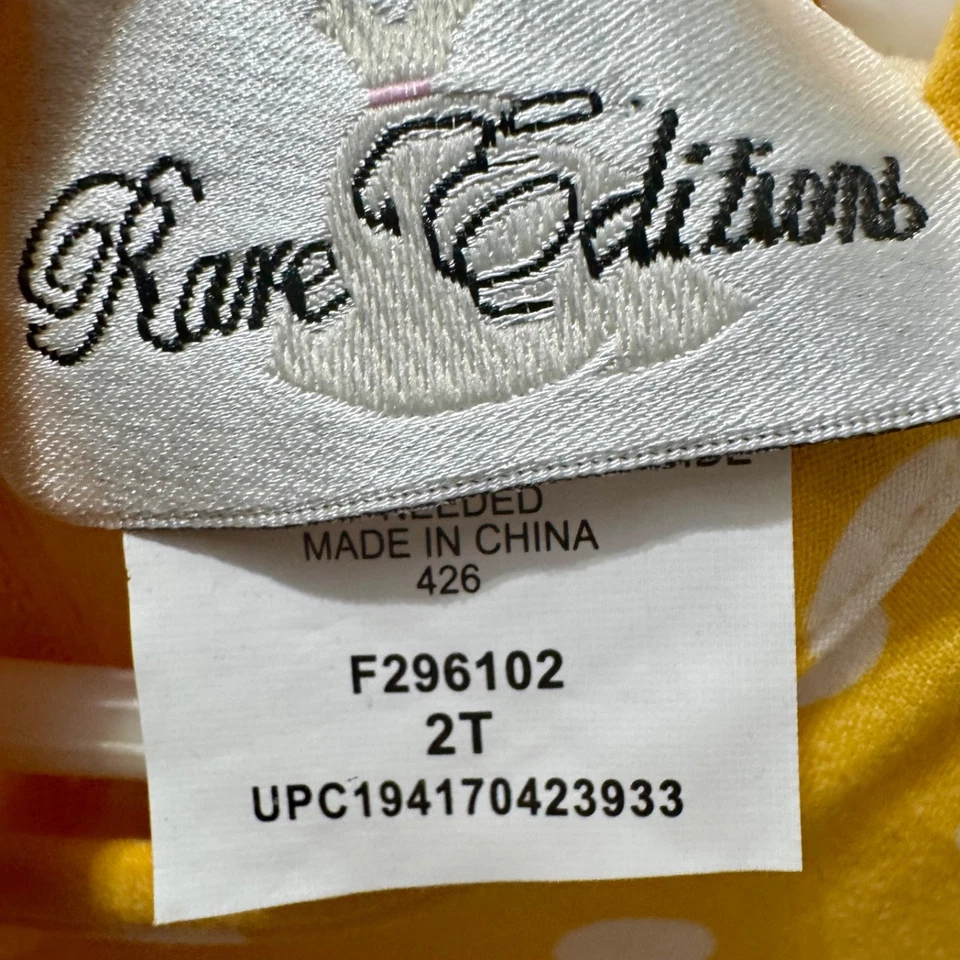 Vestido para niños a lunares amarillo de ediciones raras con diseño de manzana, talla 2T Foto 3 de 3