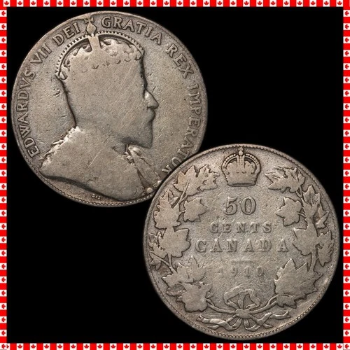 1910 Canada 50 Cents — photo from the most recent tracked eBay sale