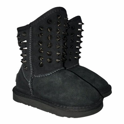 READ Rare Australia Luxe Collective Studded Leather Boots Toddler Girls 11 Black