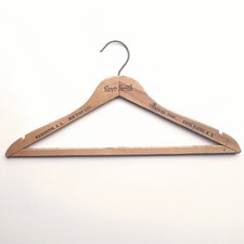 Vintage ROGER SMITH HOTELS MOTOR LODGES Wood Clothes Hanger Nagel Austin TX USA