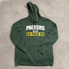 Nike Green Bay Packers Hoodie Mens M Pullover Sweatshirt NFL Football Dri-Fit