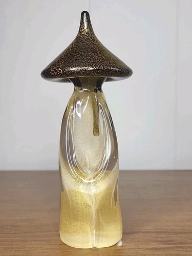 VTG Murano Gold Fleck Glass Chinese Figurine Mid Century MCM