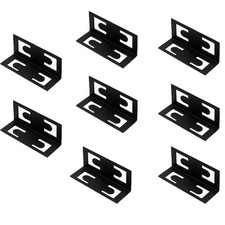 (8 Pack) Boltless Shelving Upright Connectors - Black- Metal Coated UK