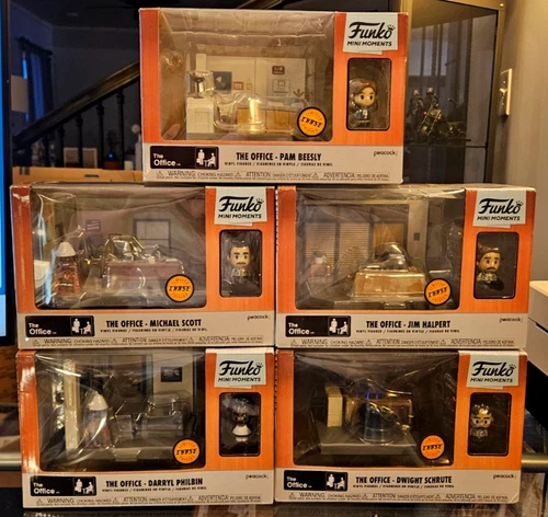 The Office: Funko Mini Moments LOT (5) CHASE Michael, Dwight, Jim, Darryl & Pam