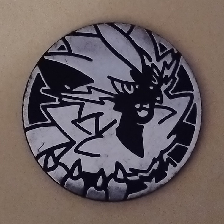 Pokémon TCG Zekrom Flip Coin Embossed 2-Sided Black/White Plastic