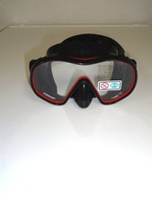 Cressi F-Dual Frameless Single Lens Dive Mask Scuba Diving Snorkeling - BLK/RED