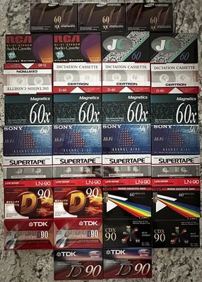 Lot Of 33 New Sealed Various Brand Audio Cassette Tapes