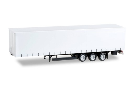 Promotex Herpa 76302-002, remolque de lona cortina, blanco y negro, escala 1/87 HO | Zustand: New
