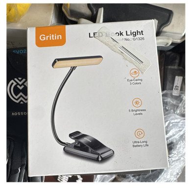 Gritin G1326 LED Book Light, 3 Colors, 5 Brightness Levels, Ultra-Long Battery
