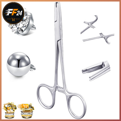 Piercing Zange Set 3mm-5mm Werkzeug zum Öffnen von Ringen für Dermal Anchor