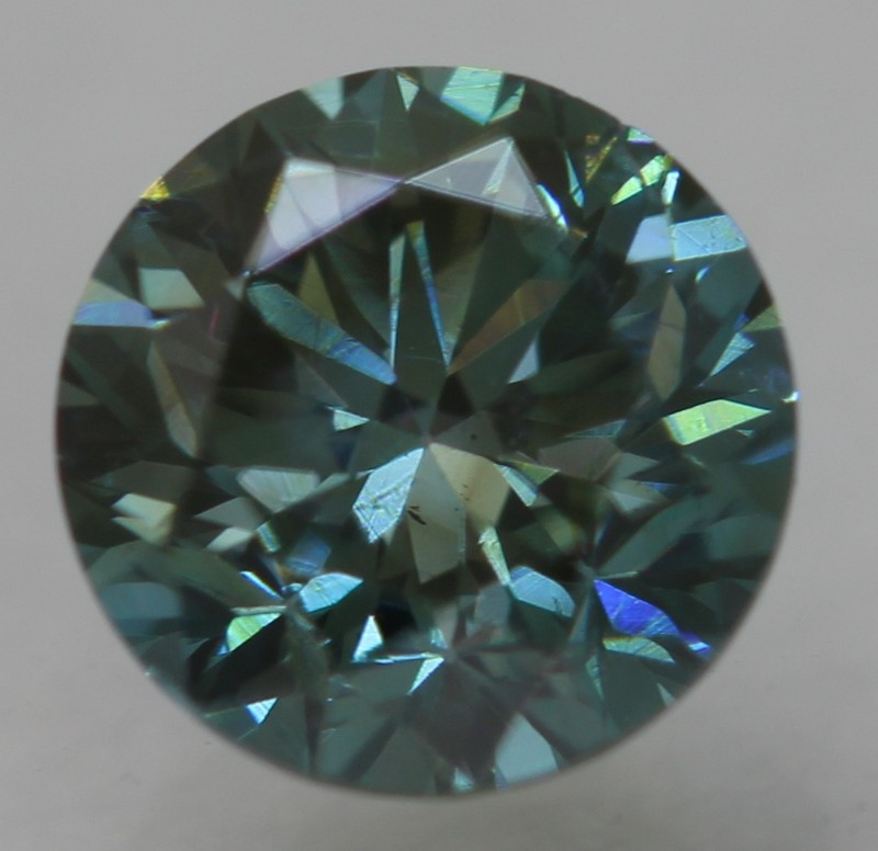 Cert 0.50 Carat Vivid Blue VVS2 Round Brilliant Natural Enhanced Diamond 4.9mm