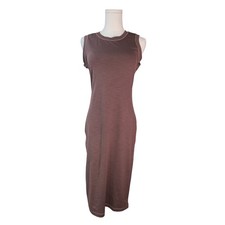 Prana Brown Ribbed midi bodycon tank dress size Small