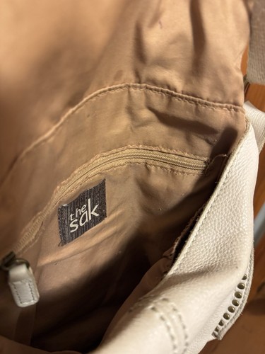 The Sak Crossbody Leder Tasche Elfenbein Nieten Quaste verstellbar Fold Over Silverlake - Bild 6 von 12