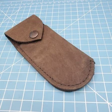 Folding Blade Knife Sheath Black Oil Tan Leather Belt Pouch Case 6.5"x5.75"