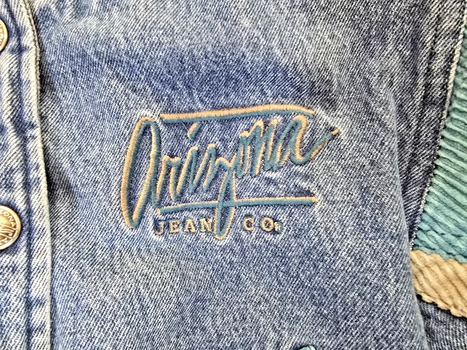 Chaqueta de Colección Arizona Niños Talla 5 Azul Denim Acolchada Frente a Presión Forrada Bordada Y2K Foto 3 de 4