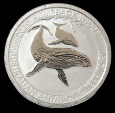 2019 PLATINUM AUSTRALIA ANTARCTIC TERRITORY $30 HUMPBACK WHALE 1/3oz COIN 3877.50 per troy oz