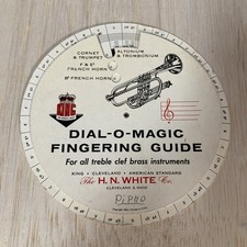 Vintage 1954 Dial O Magic Fingering Guide For All Treble Clef Brass Instruments
