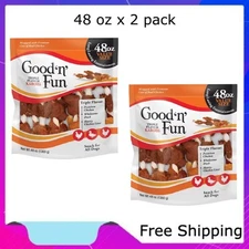 Good 'n' Fun Triple Flavor Kabobs, Rawhide Chews for All Dogs, 48 oz x 2 pack