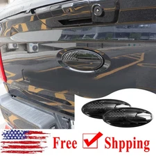 2pcs 9.5Inch Front Grill/Tailgate Ford Black Logo black Rear Emblem Badge Oval