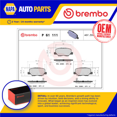 Brake Pads Set fits MITSUBISHI ASX GA 1.6 Rear 2012 on 4A92 Brembo 4605A802 New