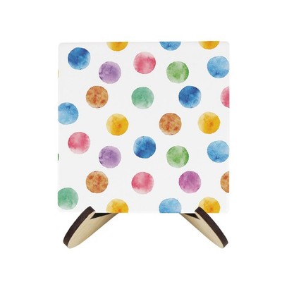 Polka Dots Keramik Untersetzer Set - Bunte Regenbogen Geschenke - 4er Set & Ständer