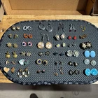 Lot of 36 pairs vintage costume jewelry /clip earrings gold,silver,multi colors.