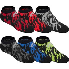 ASICS Unisex Streaked No Show, Black Assorted, Small