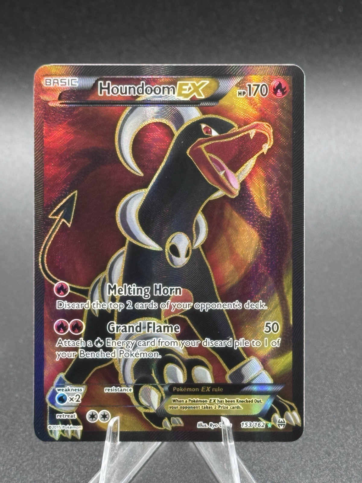 Pokémon TCG Houndoom EX Full Art Holo Ultra Rare Card 153/162 XY Breakthrough