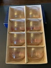 Vtg Bar Ware Box 8 Roll Poly Tumblers Pink Iridescent