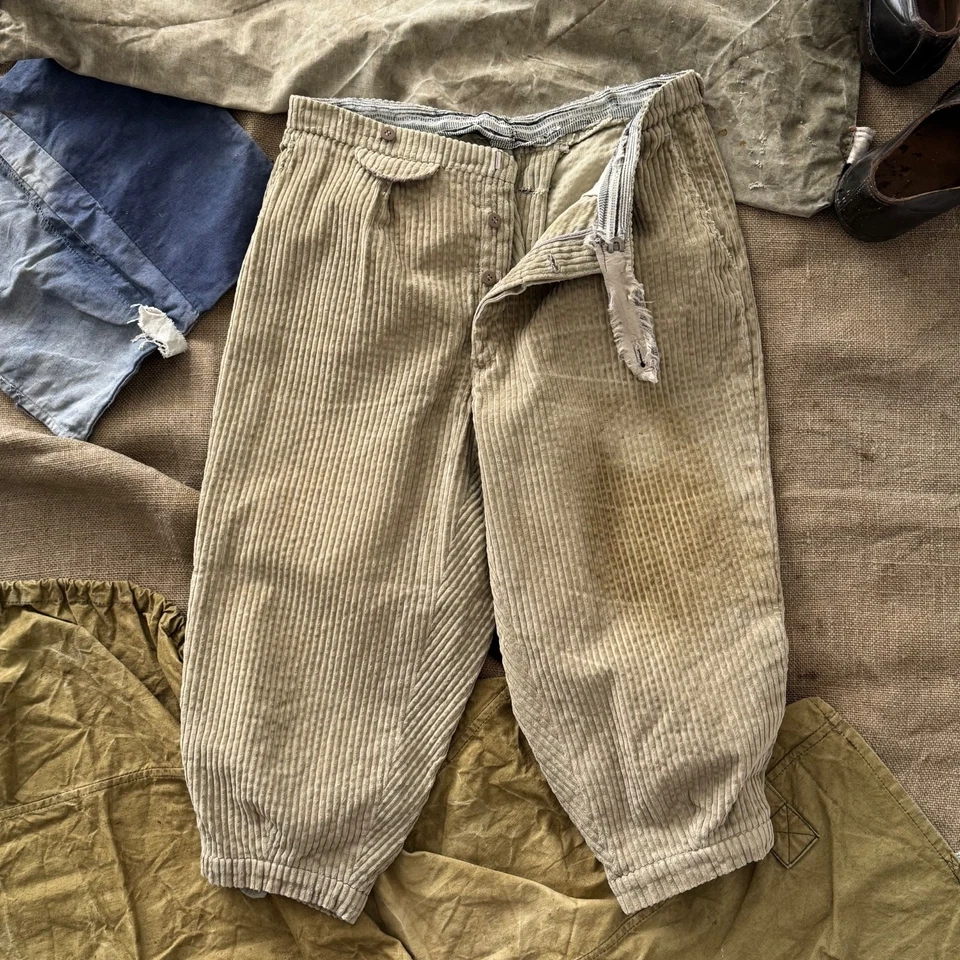 1950s Vintage German Hunting Plus Fours Corduroy Trousers - Image 3 of 4