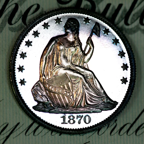 * 1870 CAMEO * PRISTINE+ GEM PROOF SEATED LIBERTY HALF-DOLLAR *  FROM COLLECTION